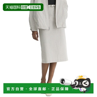 自营Vince Gardeners Check Pencil Skirt - beige 美国奥莱直发