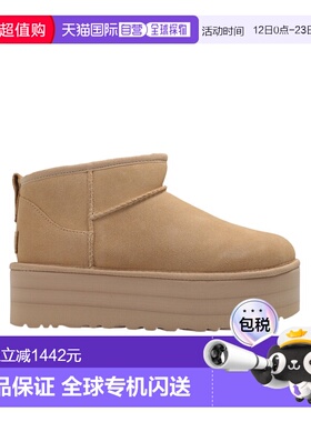 香港直邮UGG 女士高跟鞋 1135092DRI AW2023 棕色 徽标短筒靴