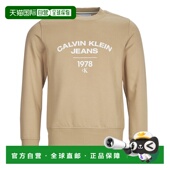 Klein NECK Jeans VARSITY 欧洲直邮Calvin CREW 男士 CURVE 卫衣