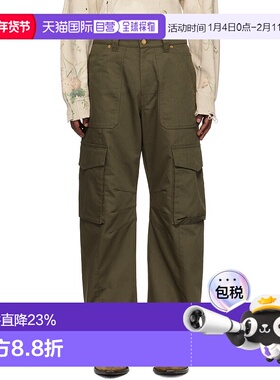 1h可退 香港直邮GOLDEN GOOSE 男士 绿色 Wide-Leg 工装裤 GMP018
