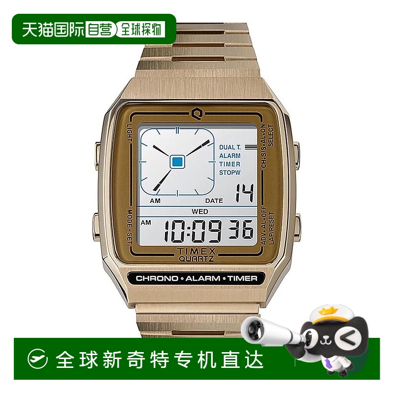 自营 Timex重新发行数字LCA男士手表-金色 【美国奥莱】直发