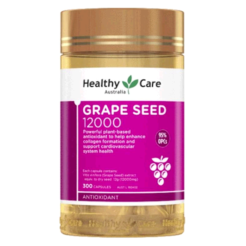 Healthy Care葡萄籽浓缩精华胶囊花青素营养300粒提取物种子进口