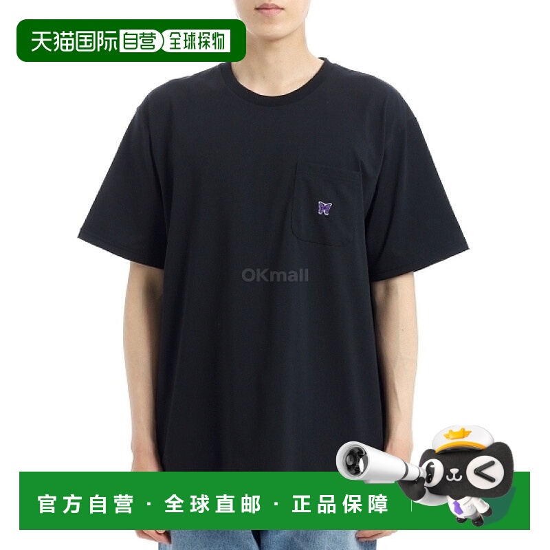 韩国直邮NEEDLES 短袖圆领 T 恤涤纶针织衫 - 黑色 (QV362)新款