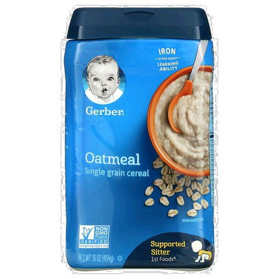 香港直发Gerber戈博儿童单谷物燕麦片补充铁质助于大脑发育454g