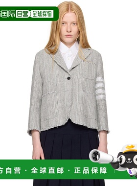 1h可退 香港直邮潮奢 Thom Browne 汤姆 布朗 女士 灰色 Tweed Fr