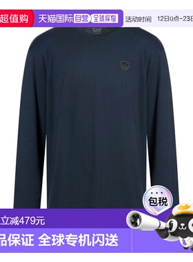 1h可退 香港直邮潮奢 Ea7 男士 基础款T恤 blue蓝色 舒适时尚