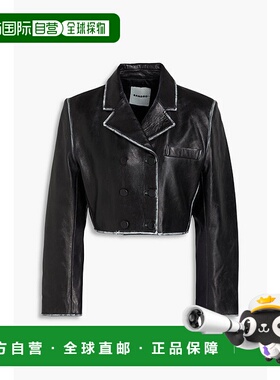 香港直邮Sandro 女士 短款皮革西装外套 SFPBL00974BLACK
