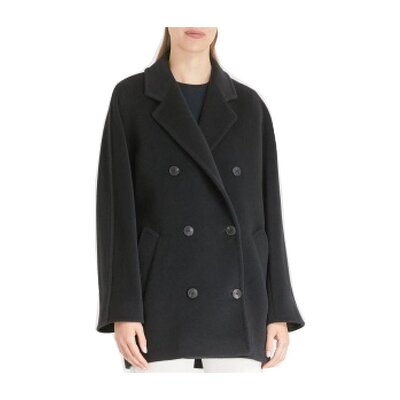Max Mara 黑色GASTONE双排扣大衣 10860189000