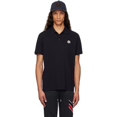 Moncler 盟可睐 男士 海军蓝贴饰 Polo 衫 J20918A0000984556
