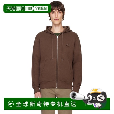 香港直邮MAISON KITSUNE 男士 棕色 Bold Fox Head Patch Zipped