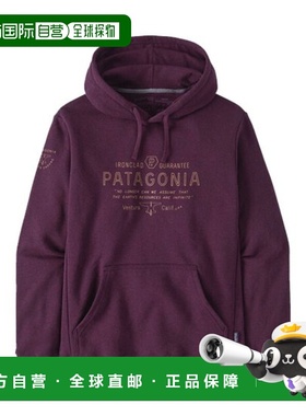 自营欧洲直邮PATAGONIA FORGE MARK男士深紫红色再生聚酯连帽卫衣