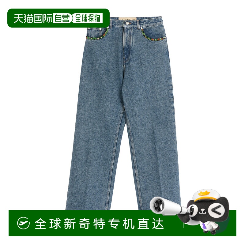 1h可退 香港直邮VALENTINO 男士牛仔裤 VDE04RB0W558 AW2025 蓝色