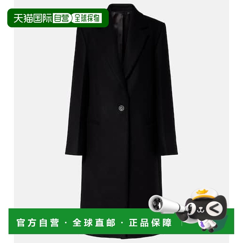 1h可退 香港直邮潮奢 toteme 女士 羊毛混纺大衣 black黑色 舒适