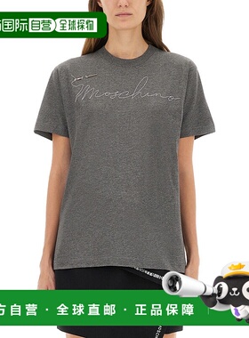 1h可退 香港直邮潮奢 Moschino 莫斯奇诺 女士 刺绣徽标T恤 07105