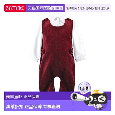 自营Carriage Boutique 2pc Romper & Shirt Set - red 美国奥莱