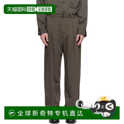 1h可退 香港直邮Lemaire 男士 灰色 Belted Relaxed 长裤 PA1196L