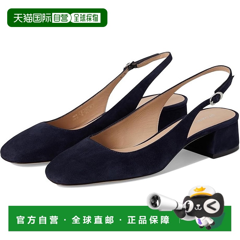 自营Stuart Weitzman Maeve Slingback 35 Pumps女式B蓝色方块高V