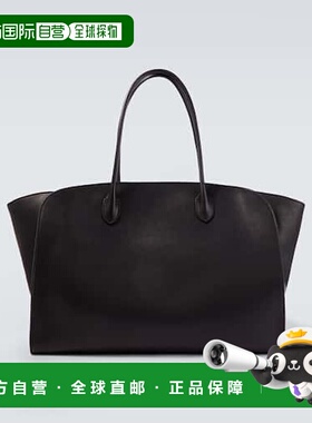 1h可退 香港直邮The Row 男士 Marlo 17 皮革手提包 black黑色 舒