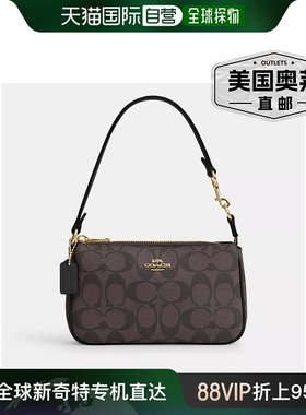 Coach/蔻驰 Nolita 19 签名帆布包 金色/棕黑色CS442 【美国奥莱