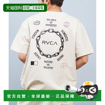 1h可退 日本直邮RVCA 男士速干BF04A-P89半袖T恤 背部印花 可配套