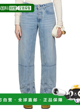 香港直邮潮奢 Jil Sander 吉尔 桑达 女士 蓝色收省牛仔裤 J02KA0