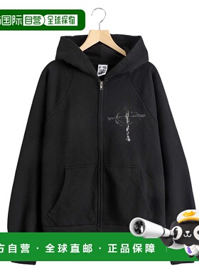 1h可退 日本直邮Basketcase 男装 宽松版型 拉链连帽衫 胸前ROADR