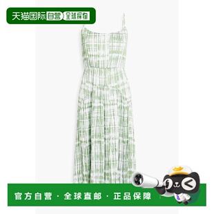 1h可退 【美国直邮】VINCE.|扎染百褶缎中长连衣裙