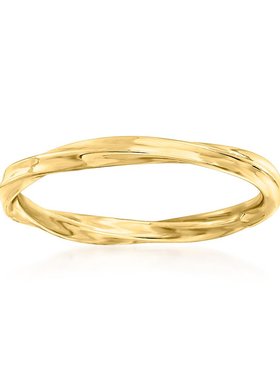 【美国奥莱】直发 Ross-Simons 18kt 黄金扭纹戒指 - 黄色