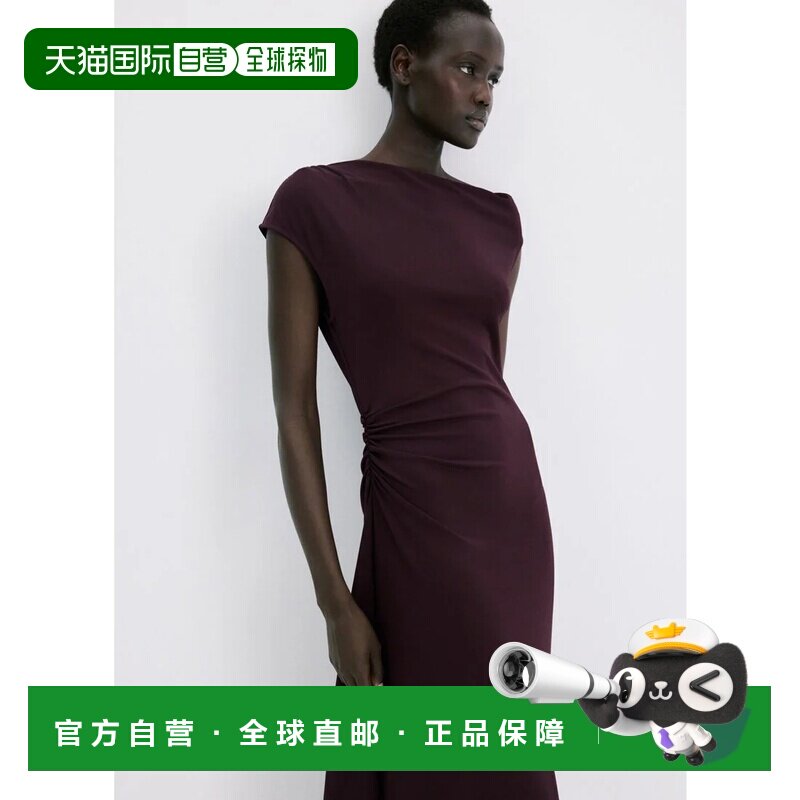 日本直邮MANGO 连衣裙 深红色 ARLET包臀裙性感图片