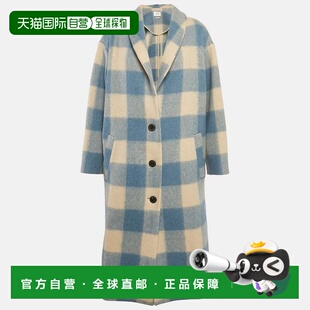自营Isabel Marant Etoile Blue/pink Plaid Felt Klelayo Coat -