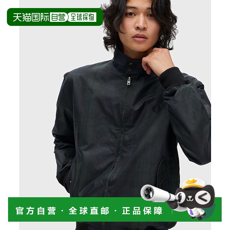 1h可退 日本直邮FRED PERRY 男女同款 黑色苏格兰格纹防风哈灵顿