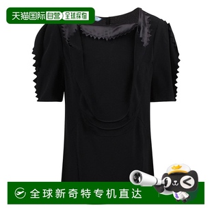 香港直邮Prada 女士 1小时内可退 普拉达 P991 Cady 方领绉纱上衣