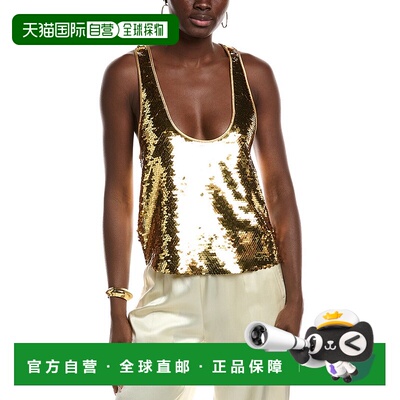 自营retrofeteRetrofête Mandy Sequin Top - gold 美国奥莱直发