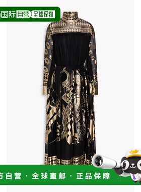 香港直邮ZIMMERMANN 女士 披肩式烧焦感缎面提花睡裙 1504DF241BL