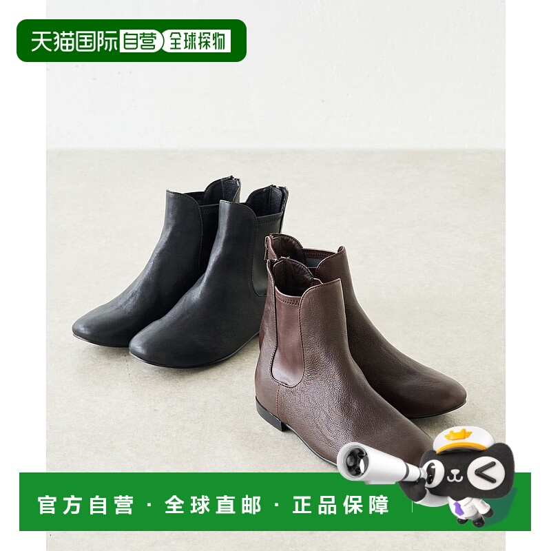 1h可退 日本直邮BEARDSLEY 女士羊皮革侧松紧短靴 低跟伸缩设计