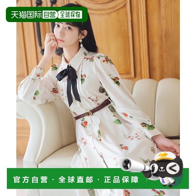 1h可退 日本直邮WILLSELECTION 女装 冬季植物印花衬衫连衣裙 配