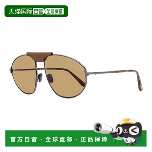 自营Tom Ford Sunglasses Aviator Full Rim, Shiny Gunmetal Fra