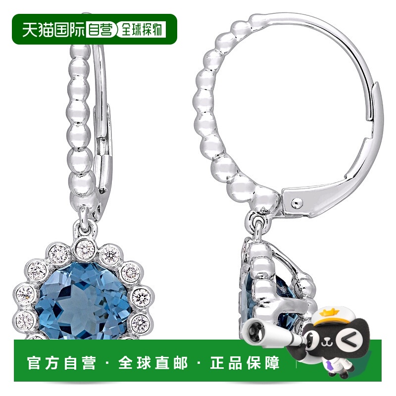 自营Mimi & Max 3 1/6ct TGW London Blue Topaz 1/3ct TW Diamon