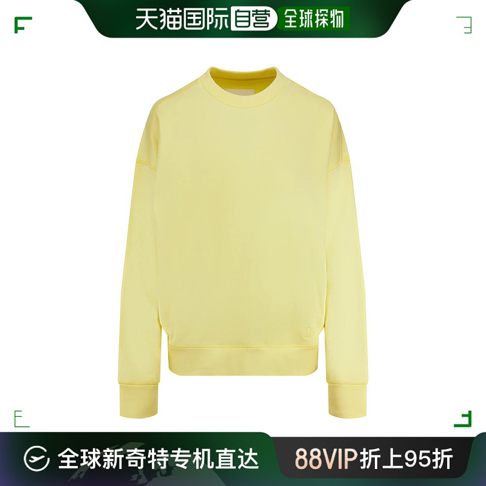 香港直邮JIL SANDER 女士黄色棉质LOGO刺绣圆领卫衣 JPPU707516-W