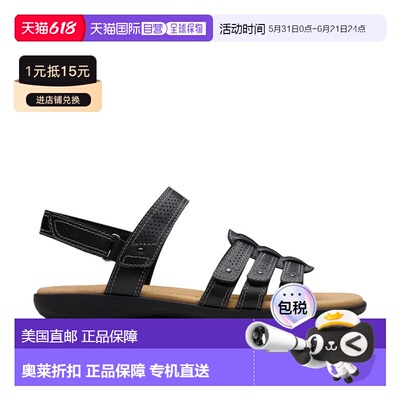 自营Clarks Elizabelle Kay in Black Leather - black leather