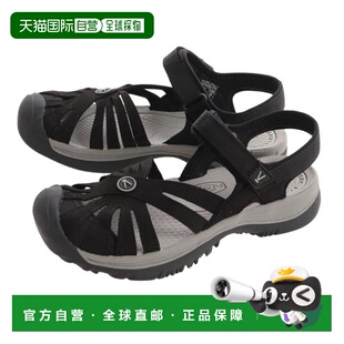 日本直邮KEEN 女士搭扣平跟玫瑰凉鞋 1008783 黑色 鞋子