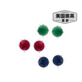 红色 自营Ross 美国奥莱直 ：3 对纯银耳钉 Simons 多石首饰套装