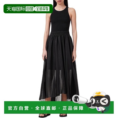 自营all saintsAllsaints Zenia Midi Dress Womens  Black Pleat