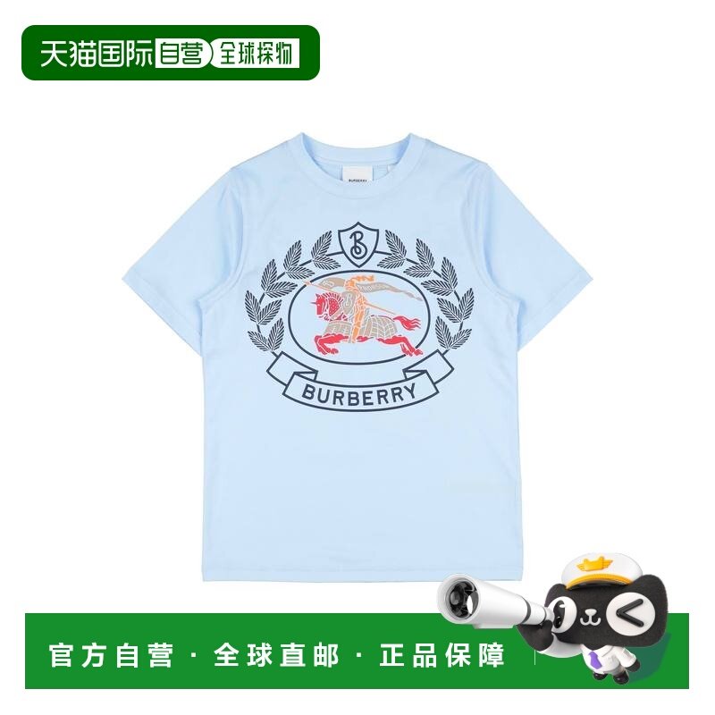 1h可退 香港直邮Burberry 巴宝莉 男童 T恤童装 blue蓝色 舒适时,童装/婴儿装/亲子装,T恤,淘宝优惠券,粉丝福利购,淘宝优惠卷