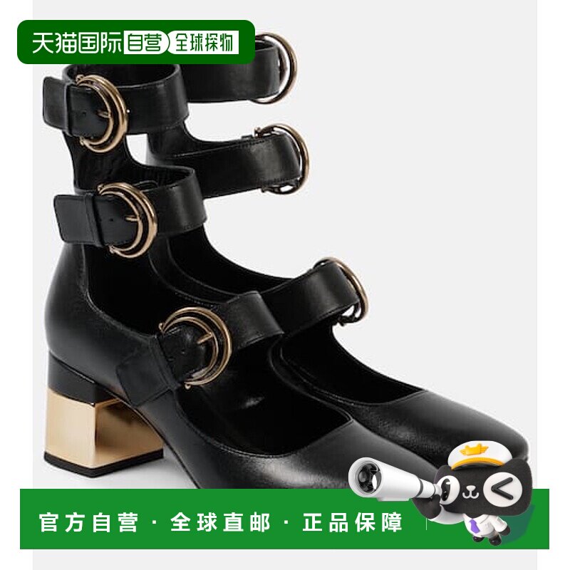 1h可退 香港直邮Chloe 蔻依 女士 Alize 皮质浅口鞋 black黑色 舒