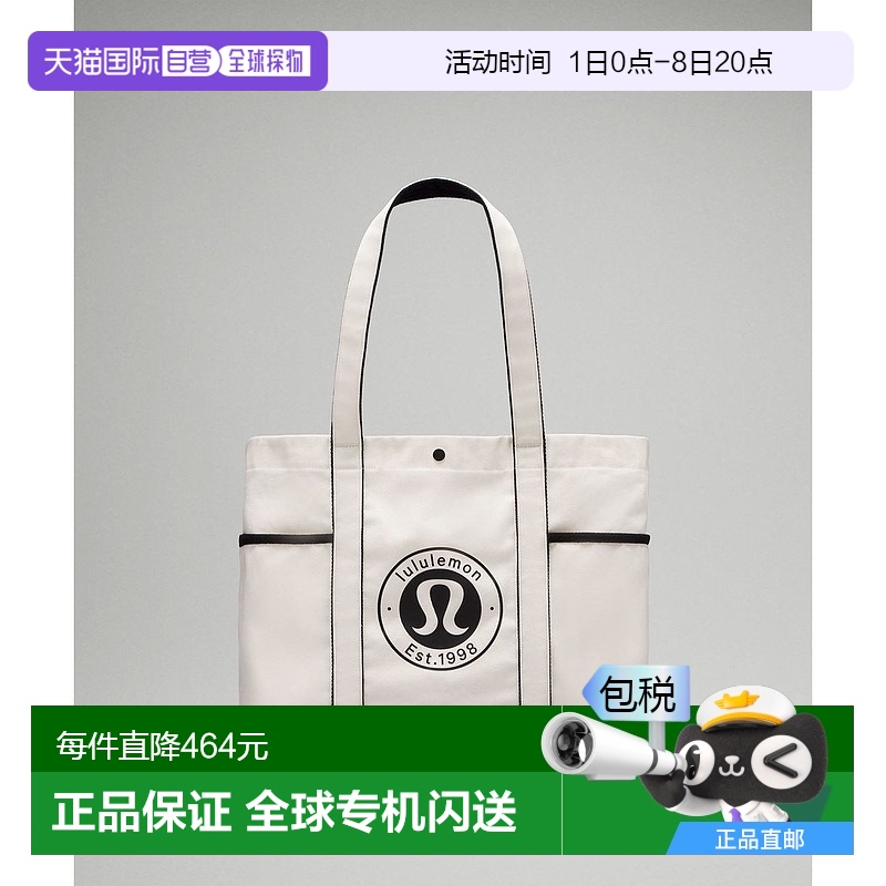 韩国直邮lululemon  单肩包帆布手提包露露新款轻便帆布包帆布袋