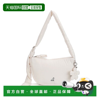 韩国直邮kangol Pooper 圆形斜挎包 3370 象牙白色单肩包手提包