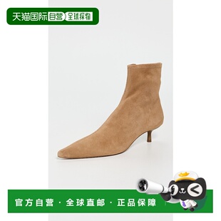 1h可退 香港直邮Simkhai 女士 Joni 弹力绒面革短靴 brown棕色 舒
