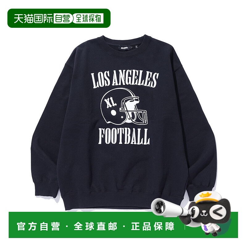 1h可退 日本直邮XLARGE 男女同款 全棉基础剪影印花圆领卫衣 1012