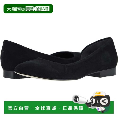 自营Walking Cradles Raya芭蕾舞平底女士黑色麂皮尖头ZOGG2988-
